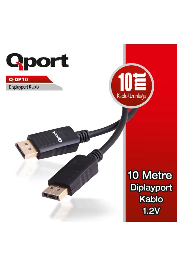 Qport Q-DP10 Display Port 1.2v 10m Kablo