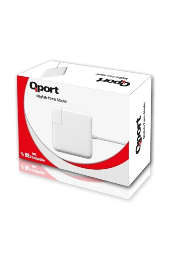 Qport  Q-mcs285 Apple Macbook 20v 4.25amper Beyaz Mac Şarj Adaptörü Magsafe2 85w