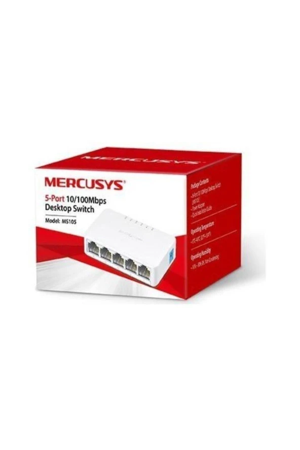 Mercusys MS105 5-port 10/100mbps Tak Ve Kullan Switch - 3