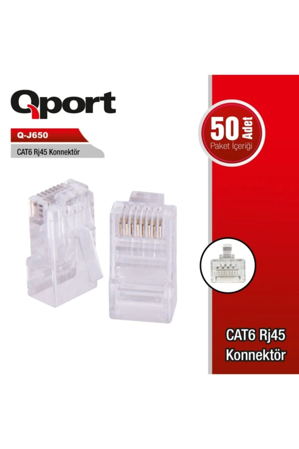 Qport  Q-j650 Cat6 Rj45 Konnektör 50li