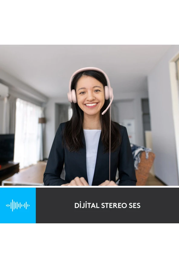 Logitech H390 981-001281 Rose Kablolu Mikrofonlu Kulak Üstü Kulaklık - 3