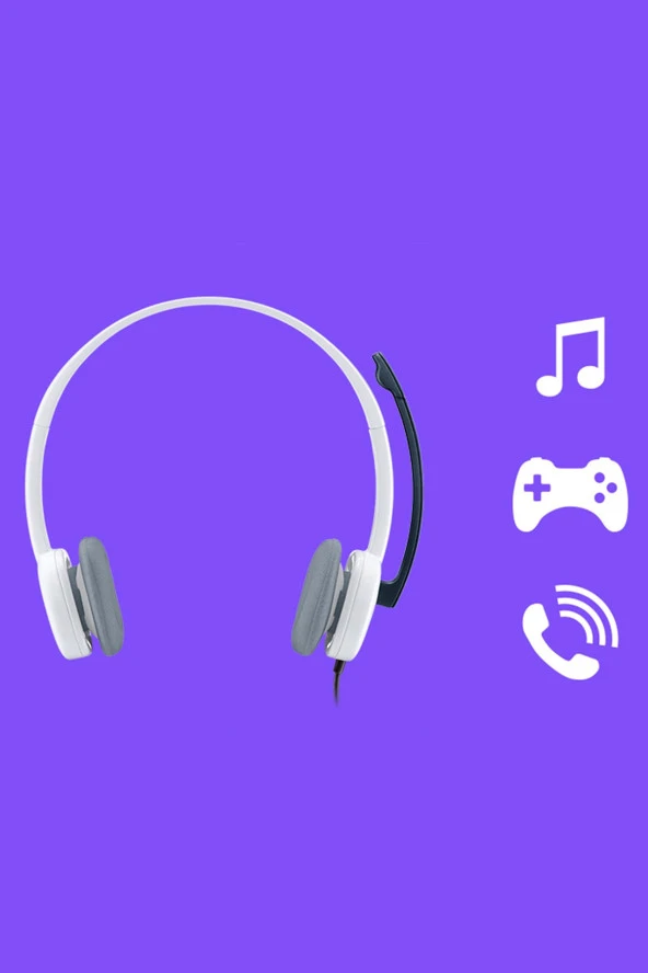 logitech H150 Kablolu Stereo Kulaklık - Beyaz - 5