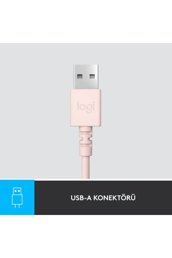 Logitech H390 981-001281 Rose Kablolu Mikrofonlu Kulak Üstü Kulaklık - 5