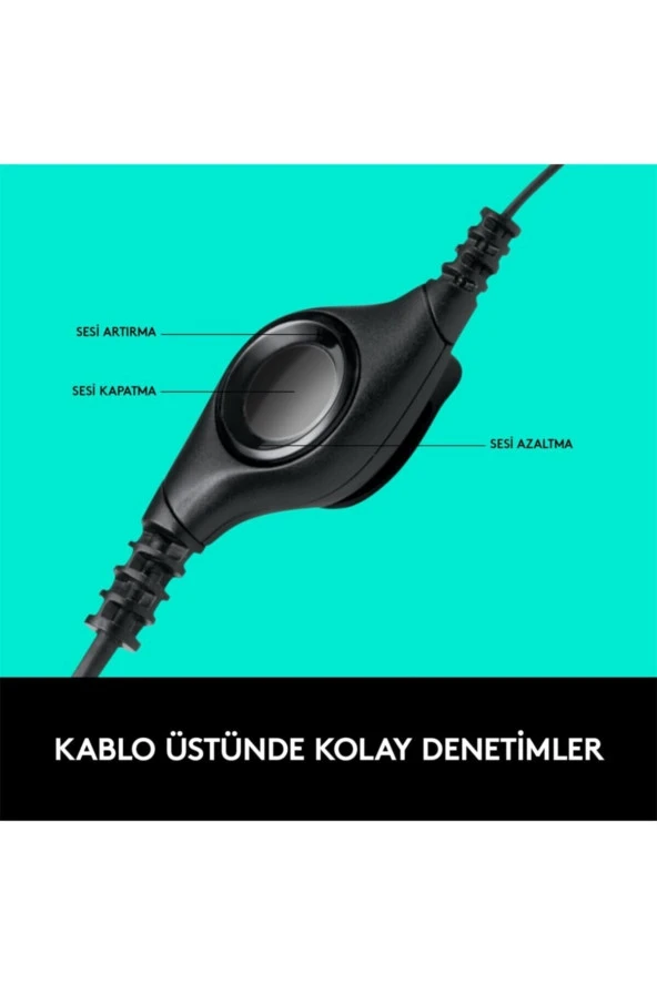logitech  H390 Kablolu Kulak Üstü Mikrofonlu Kulaklık Dijital Stereo Ses Katlanabilir Gürültü Önleyici - 5