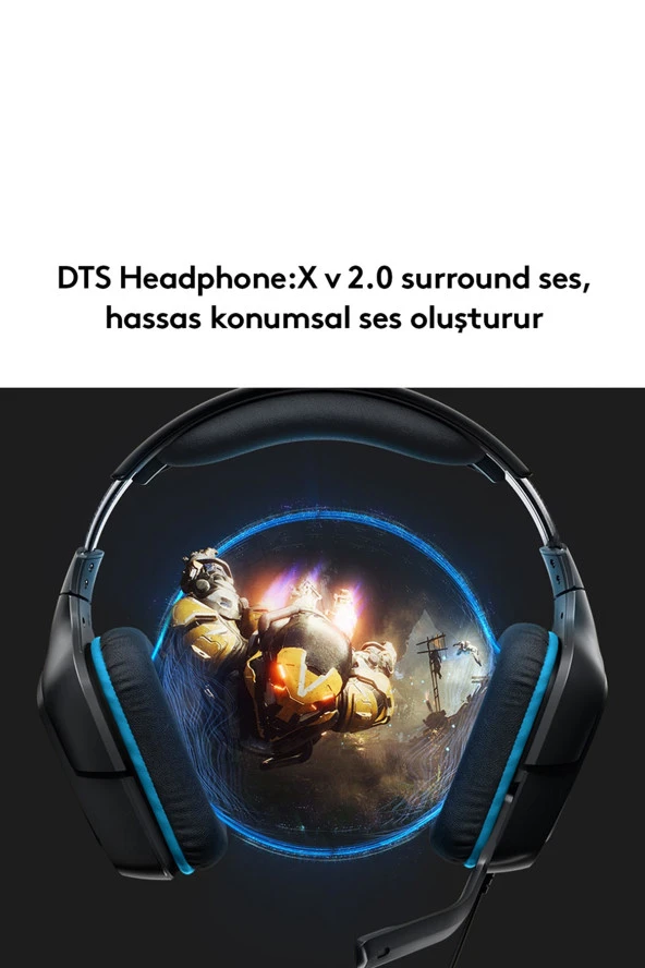 logitech  G G432 DTS 7.1 Surround Ses Kablolu Oyuncu Kulaklığı - Siyah