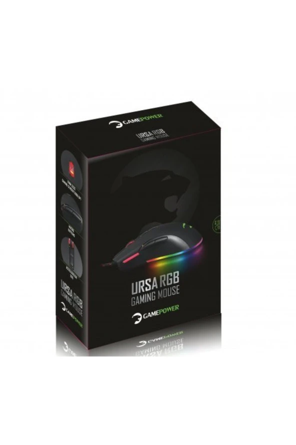 GamePower  Ursa Rgb 5000 Dpi Siyah Usb Oyuncu Mouse