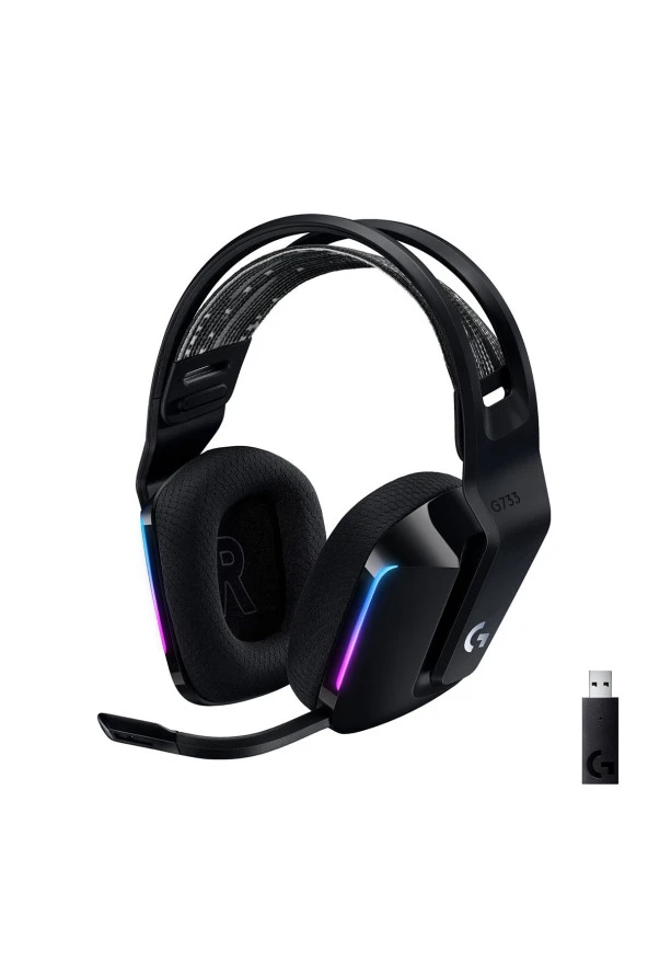 Logitech G733 981-000864 LIGHTSPEED RGB Kablosuz 7.1 Surround Ses Oyuncu Kulaklığı - Siyah - 3