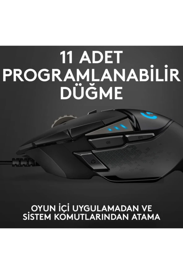 logitech G G502 HERO 25.600 DPI Yüksek Performanslı Oyuncu Mouse - Siyah - 5