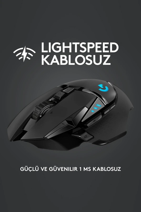 logitech G G502 LIGHTSPEED 25.600 DPI Yüksek Performanslı Kablosuz Oyuncu Mouse - Siyah - 2