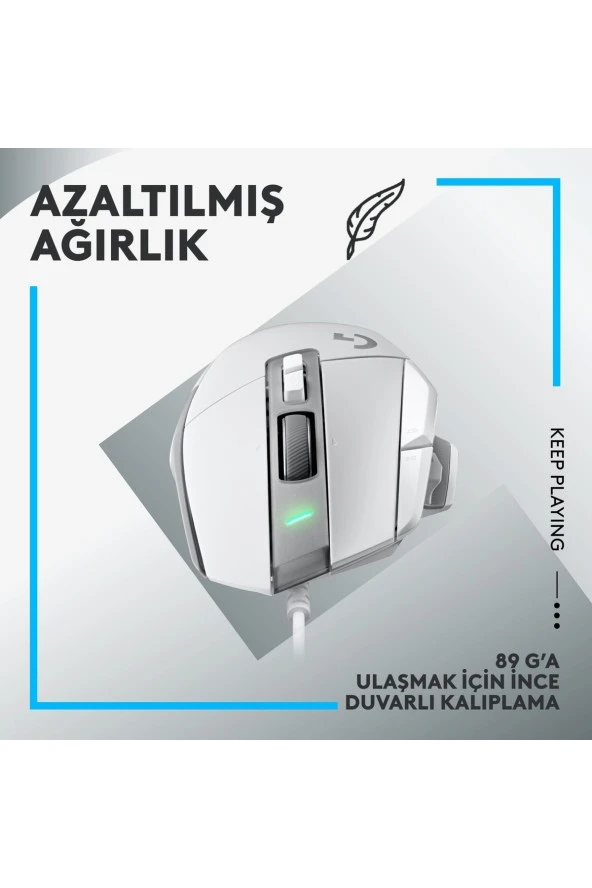 logitech G G502 X Kablolu HERO 25K Sensörlü Yüksek Performanslı Oyuncu Mouse - Beyaz