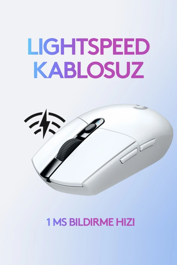 logitech  G G305 LIGHTSPEED 12.000 DPI Kablosuz Oyuncu Mouse - Beyaz - Resim 3