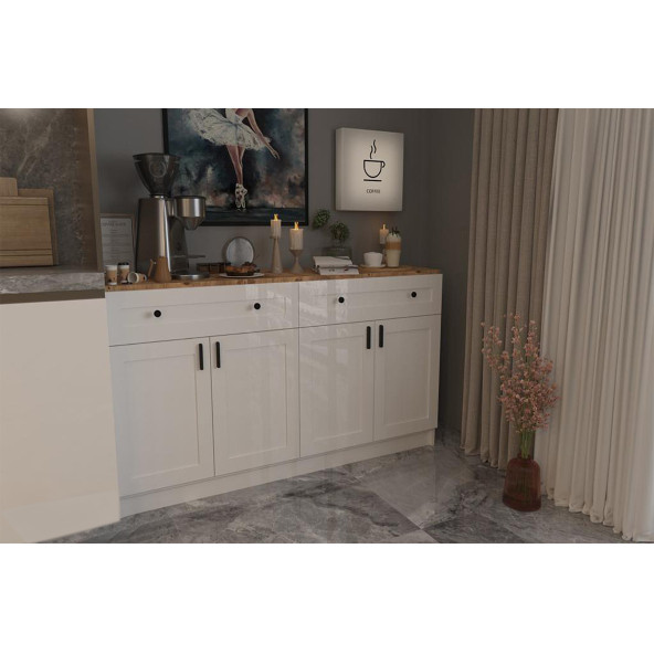 Çiftli Çok Amaçlı Dolap - Kahve Köşesi-Mutfak Standı - 3