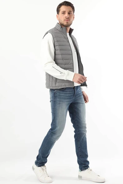 Erkek Boru Paça Jean Pantolon Mavi - 3