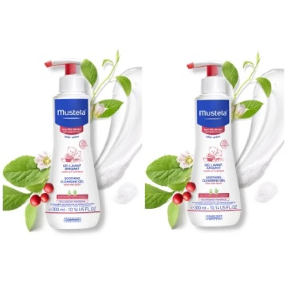 Mustela Soothing Cleansing Gel Hair and Body 300 ml 2 Kutu - Hassas Ciltler için