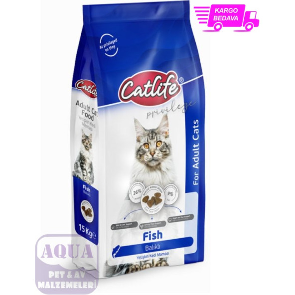 Catlife Balıklı Yetişkin Kedi Maması 15 Kg