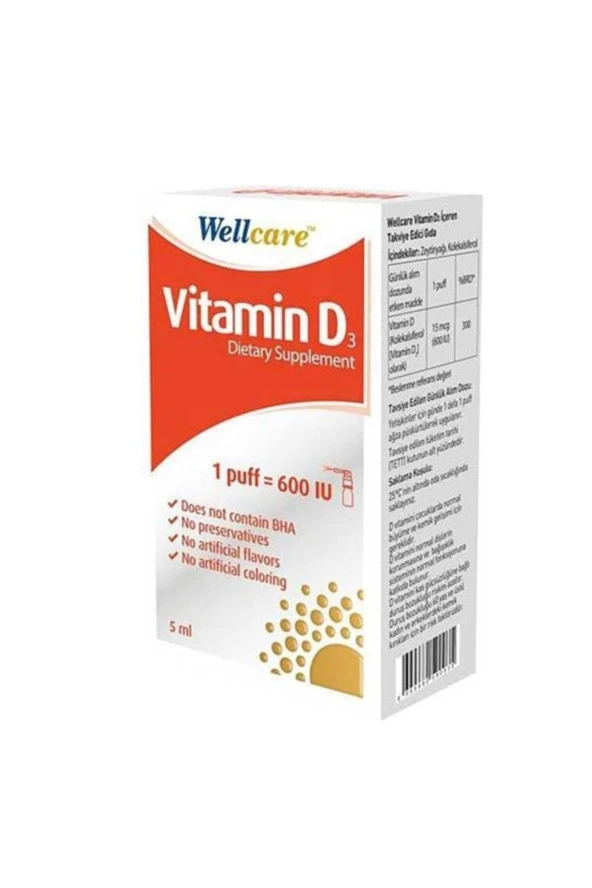 Wellcare Vitamin D3 600 IU 5 ml ürün görseli