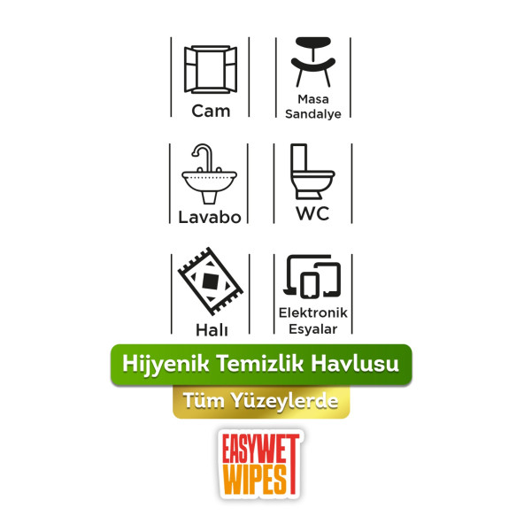 Vebox Easy Wet Wipes Yüzey Temizleme Havlusu 100 Yaprak - 2