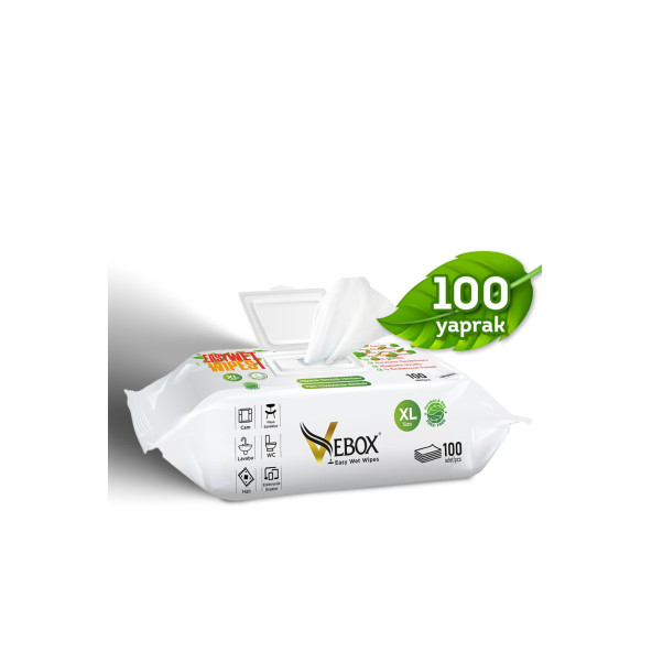Vebox Easy Wet Wipes Yüzey Temizleme Havlusu 100 Yaprak - 3