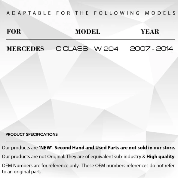 2 Adet Mercedes C Class W204 için Port Bagaj Tavan Çıta Kapak - 9