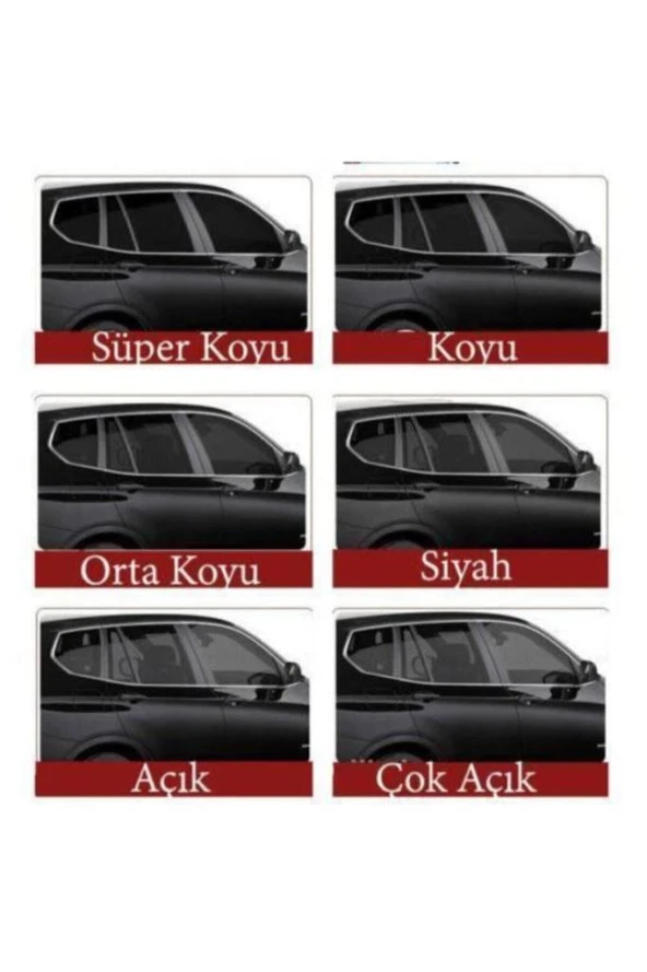 100 cm x 2 Metre Çok Açık Siyah Çizilmez Cam Filmi 0.5 Numara 50 Geçirgenlik Ön Cam Filmi - 2