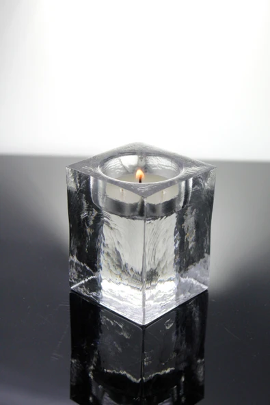 Paşabahçe Denizli Cam El İmalatı Kristal Kare Mini Mumluk 1 Adet 641068 24052 - Resim 2