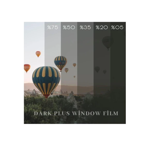 100 cm x 5 Metre Çok Açık Siyah Çizilmez Cam Filmi 0.5 Numara 50 Geçirgenlik Ön Cam Filmi - Resim 4