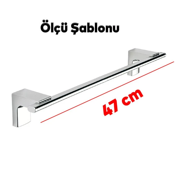 Lavabo Banyo Mutfak Aparat Standı Bez Havlu Askısı Uzun Havluluk Vidalı Krom Paslanmaz Metal - Resim 2