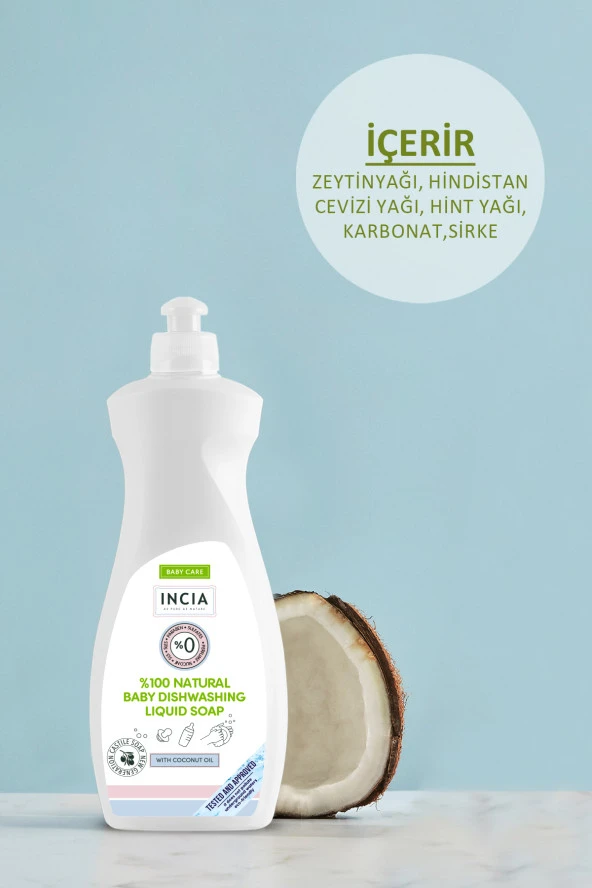 INCIA %100 Doğal Bebek Bulaşık Sabunu Bitkisel Emzik Biberon Temizleyici Vegan 500 ml - 4