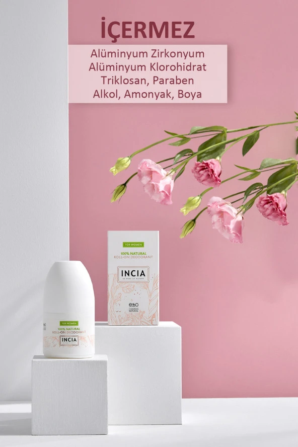 INCIA %100 Doğal Roll On Deodorant Kadınlar İçin Ter Kokusu Önleyici Lekesiz 50 ml - 3