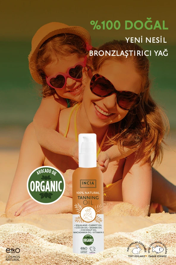 INCIA %100 Doğal Bronzlaştırıcı Yağ Organik Avokado Yağı Yoğun Bronzlaştırıcı Kakao Havuç Susam 150 ml - 3