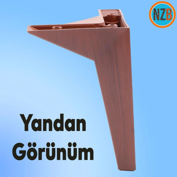 Mobilya Kanepe Sehpa TV Ünitesi Koltuk Ayağı 12 cm Kahverengi Baza Ayak - Resim 4