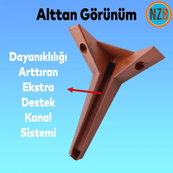 Mobilya Kanepe Sehpa TV Ünitesi Koltuk Ayağı 12 cm Kahverengi Baza Ayak - Resim 5