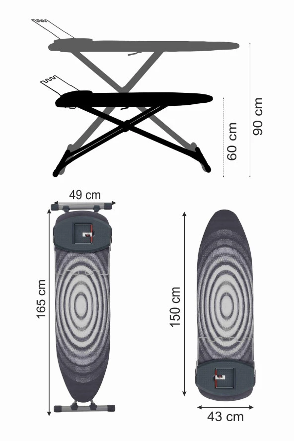 Devecioğlu Boldboard B14 Silver Serisi Ütü Masası - 5