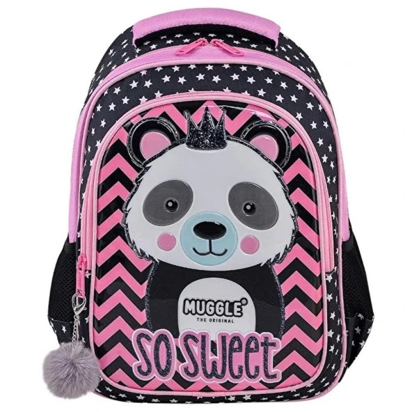 Muggle Okul Çantası Panda Siyah Mu-7303