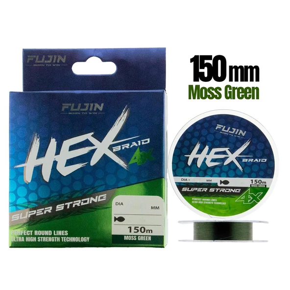 Fujin Hex Braid 4x 150mt Moss Green PE İp Misina