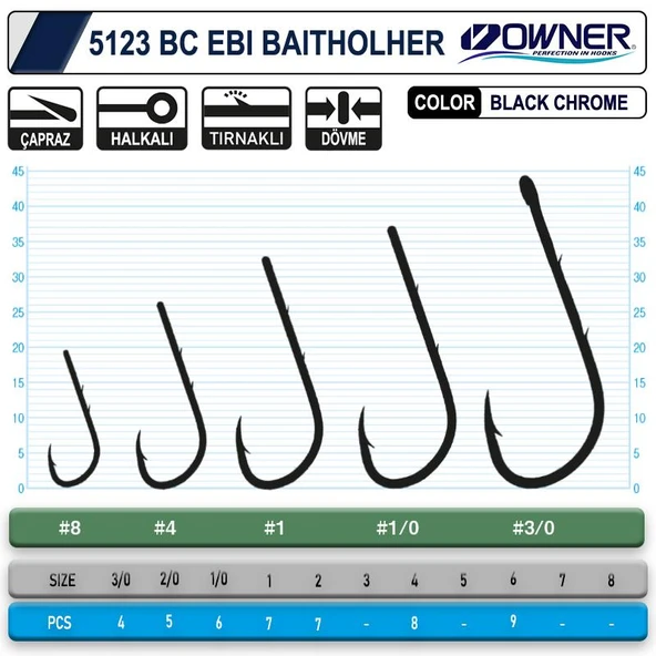 Owner 5123 Ebi Baitholder Black Chrome İğne - 2