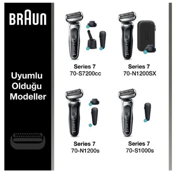 Braun 7 Series 73S Tıraş Makinesi Yedek Başlığı Gümüş - 2