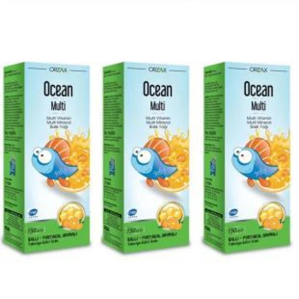 Ocean Multivitamin Multimineral Şurup Kral Şakir 150 ml 3 Kutu ürün görseli