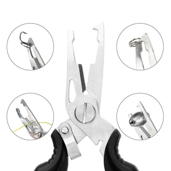 Bauer Balıkçı Pensesi Ve Yaylı Karabinalı Askı Aparatı - Siyah (Kitlenebilir Model) - Resim 3