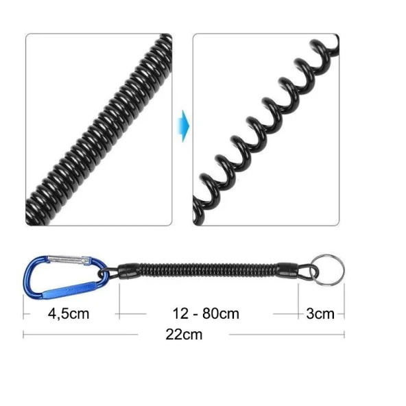 Bauer Balıkçı Pensesi Ve Yaylı Karabinalı Askı Aparatı - Siyah (Kitlenebilir Model) - Resim 4