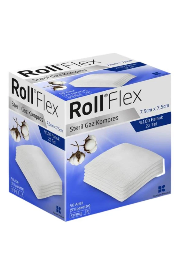 Roll Flex Gaz Kompres 7,5cm x 7,5cm 50li ürün görseli