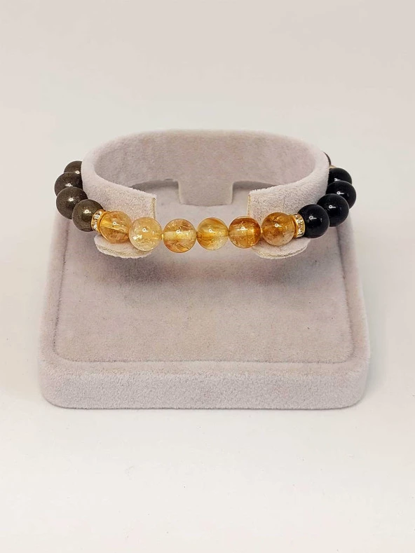 Bolluk & Bereket Enerjisi 8mm Özel Kombinasyon Doğal Taş Kadın Bileklik ürün görseli