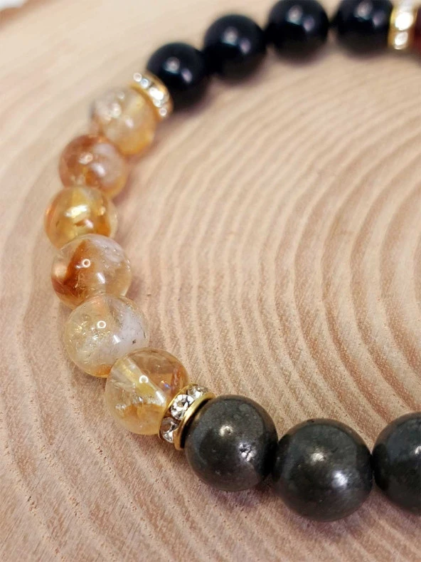 Bolluk & Bereket Enerjisi 8mm Özel Kombinasyon Doğal Taş Kadın Bileklik - Resim 4