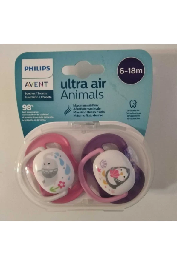 Philips Avent Ultra Air Animals Emzik 68 Ay Kız  SCF080/08