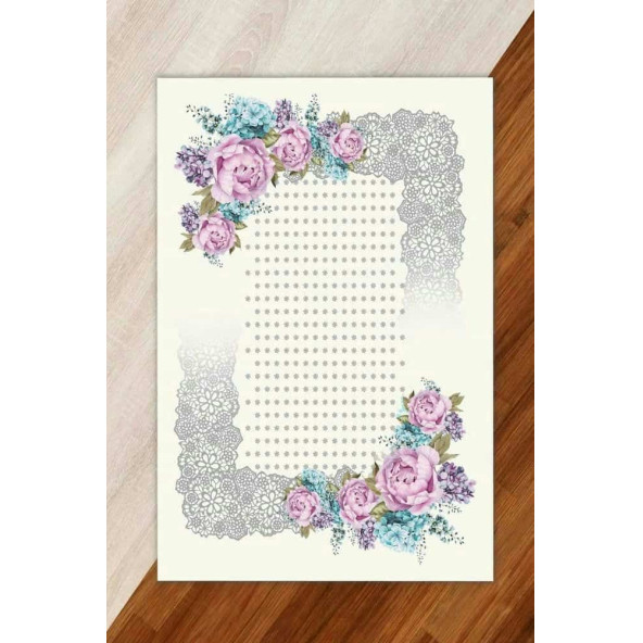 Modern Lastikli Kadife Halı Örtüsü