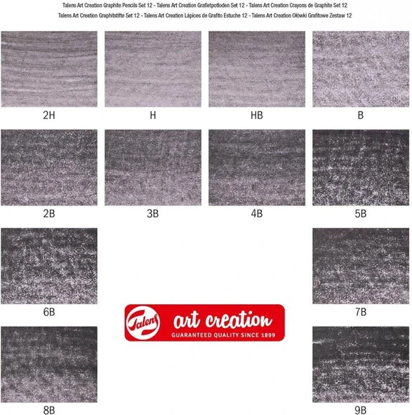 Talens Art Creation Graphite Pencils 12'li Dereceli Kalem Seti / 9020124M - Resim 3