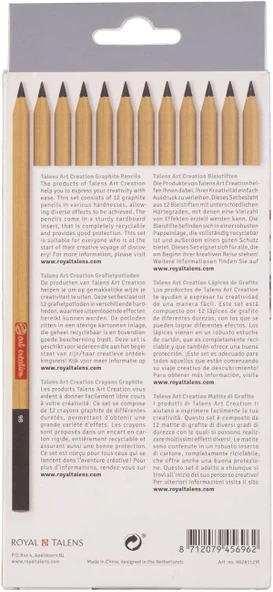 Talens Art Creation Graphite Pencils 12'li Dereceli Kalem Seti / 9020124M - Resim 4