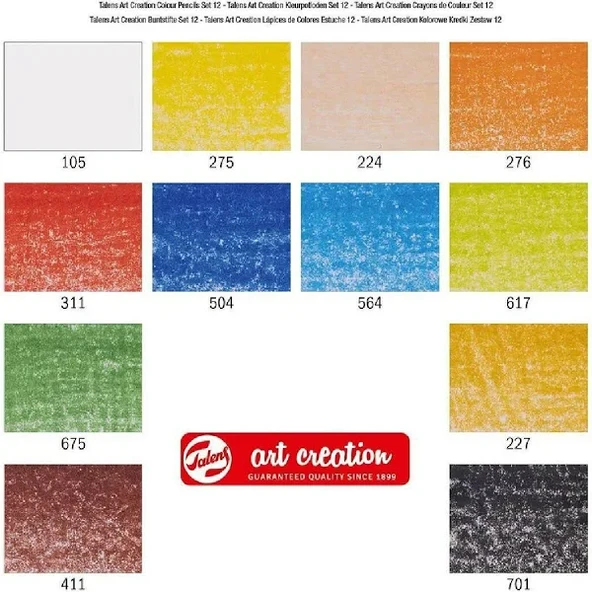 Talens Art Creation Colour Pencils 12'li Sanatsal Kuru Boya Kalem Seti / 9028012M - Resim 3