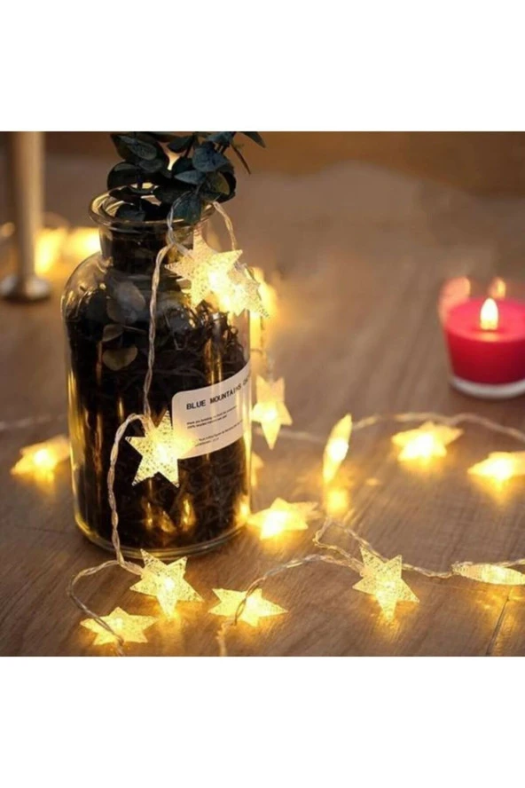 Dekoratif 5 Metre Yıldızlı Pirinç Led Günışığı Renk - Resim 3