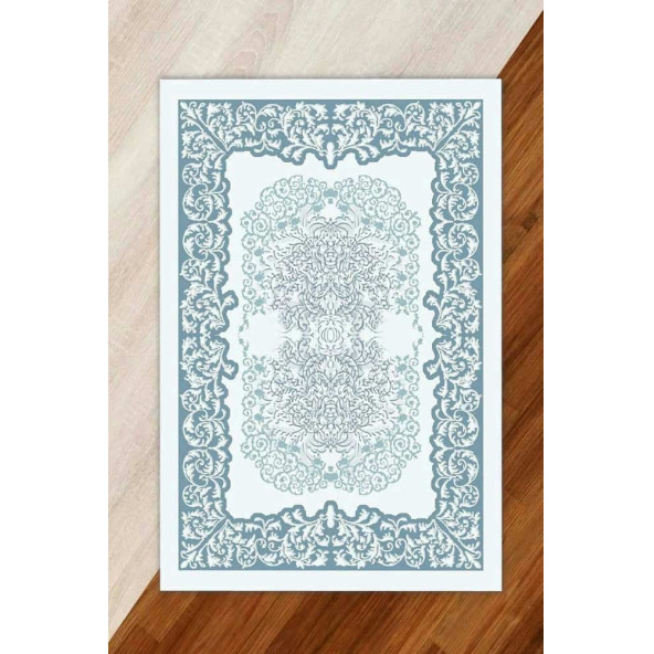 Modern Desenli Lastikli Halı Örtüsü